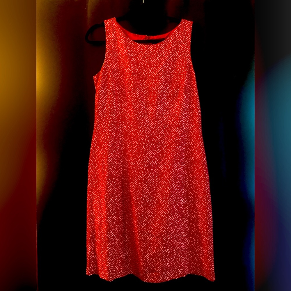 NWOT Ann Taylor Red and White Silk Polka Dot Mini Dress